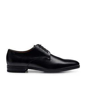 NEW Hugo Boss Black Dress Shoes LEATHER DERBY WITH RUBBER SOLE size 8 1/2